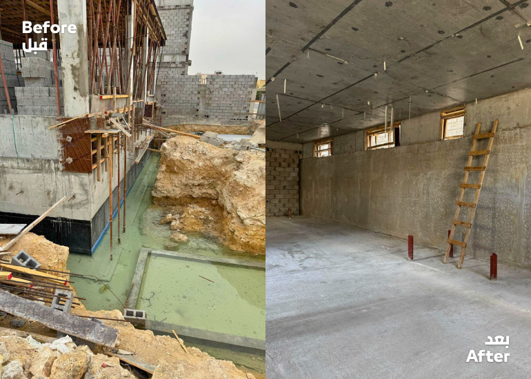 Basement Insulation in Umm Al Amad with Crestline System | 20-Year Waterproofing Warranty